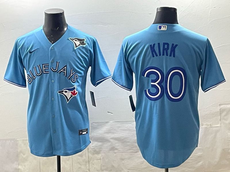 Men 2025 Toronto Blue Jays #30 Kirk Light Blue Game Nike MLB Jersey style 04